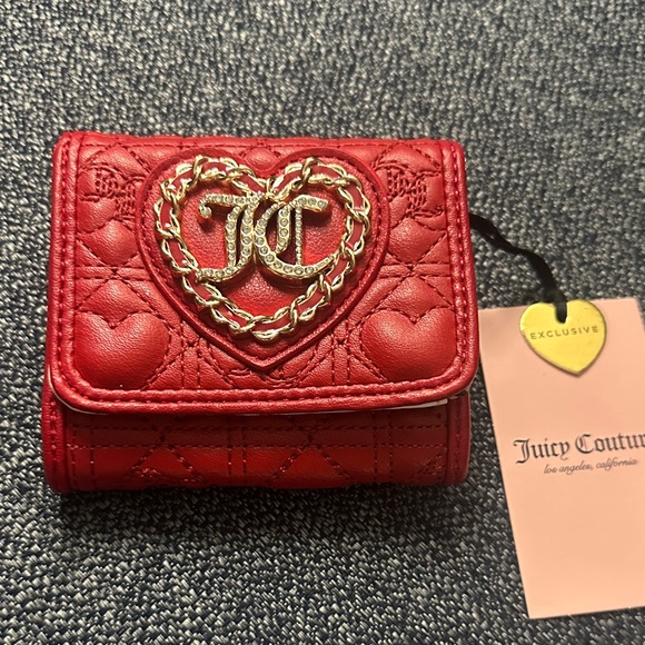 Juicy Couture Handbags - Juicy couture red v-chain my heart small double sided trifold wallet